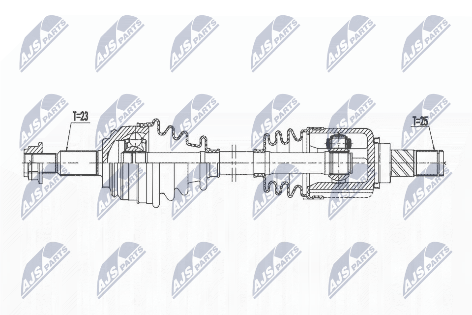 Полуось nissan micra k12 1.21.41.6 note e11 1.6 06- акпп левая NTY NPW-NS-108