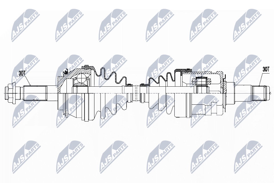 Полуось toyota hi-lux 2.5d-4d3.0d-4d 05-15 передняя l/r NTY NPW-TY-081