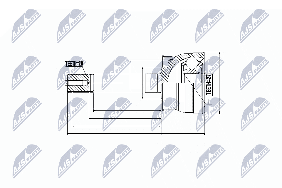 Шрус наружн. к-кт nissan terrano wd21/r50 95-03 pick-up d21 93- d22 98- NTY NPZ-NS-040