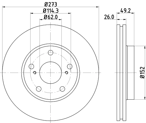 Диск тормозной DON PCD12142