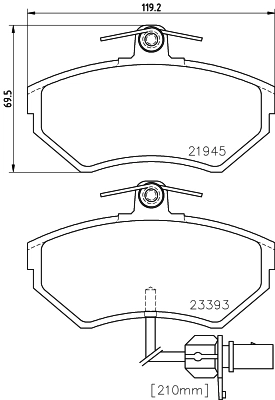 Комплект колодок для дисковых тормозов DON PCP1190