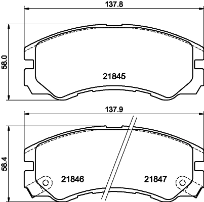 Комплект колодок для дисковых тормозов DON PCP1267