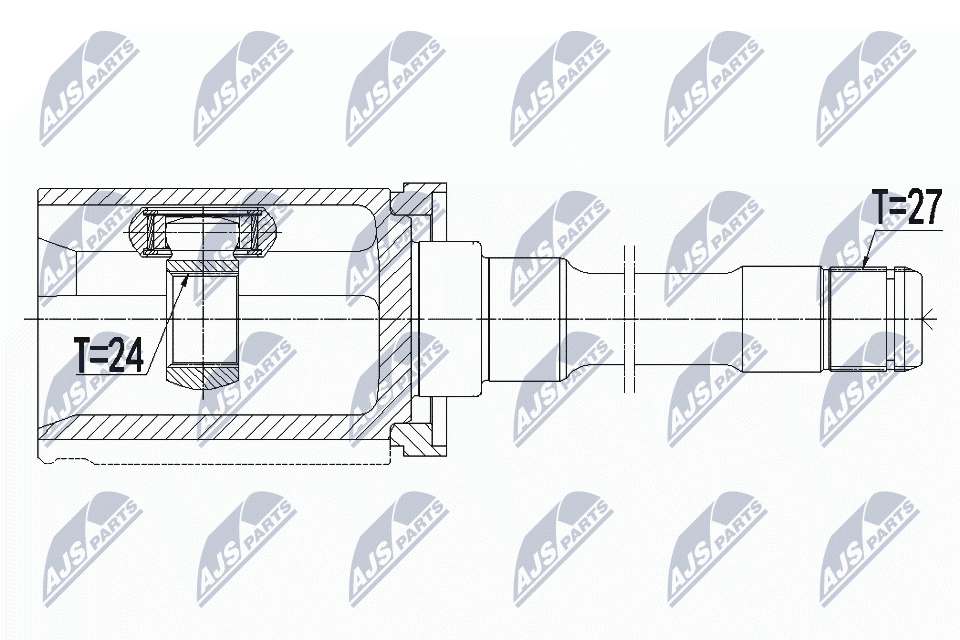 Шрус внутр. к-кт bmw 5 e60/e61 xdrive 525d/525i/525xi/530d/530xd/530i/530ix 04-10 3 xdrive e90/e91/ NTY NPW-BM-080