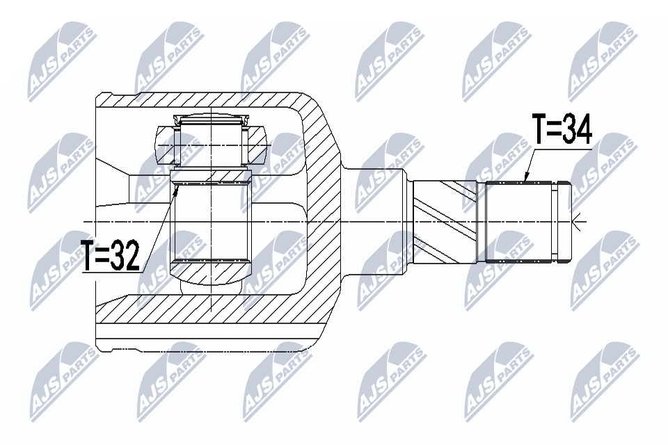 Шрус внутр. к-кт mini r56/r55/r57/r58/r59 cooper d/sjcwone d 05-15 мкпп левый NTY NPW-BM-082