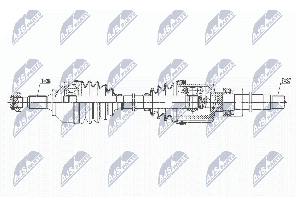 Полуось citroen c5 iii 2.0hdi2.2hdi 09- акпп правая NTY NPW-CT-099