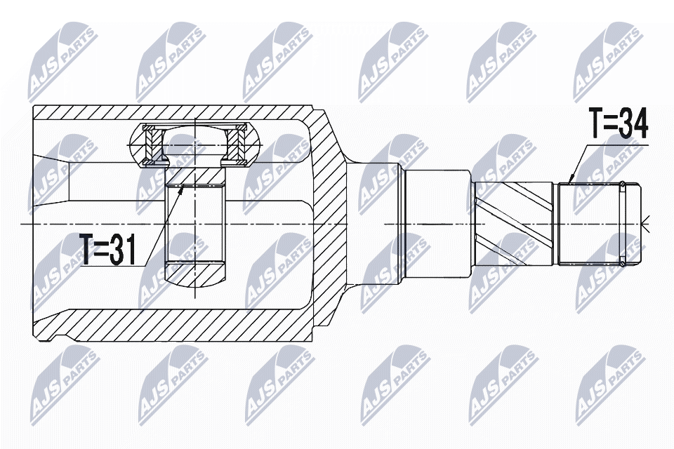 Шрус внутр. к-кт chevrolet cruze 1.61.8 09- левый NTY NPW-DW-026