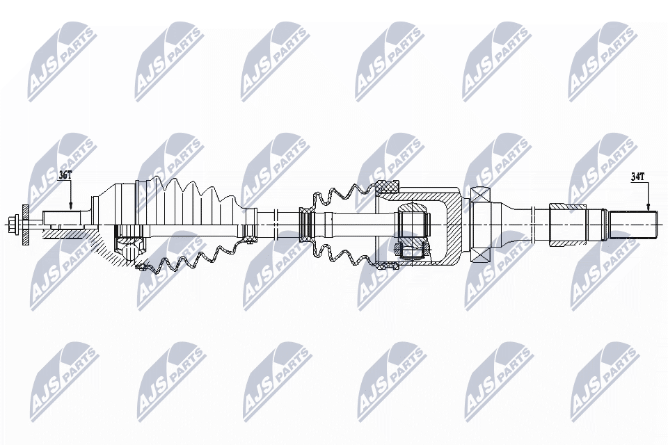 Полуось ford 1.6tdci focus iifocus c-max 04- cvt правая NTY NPW-FR-098