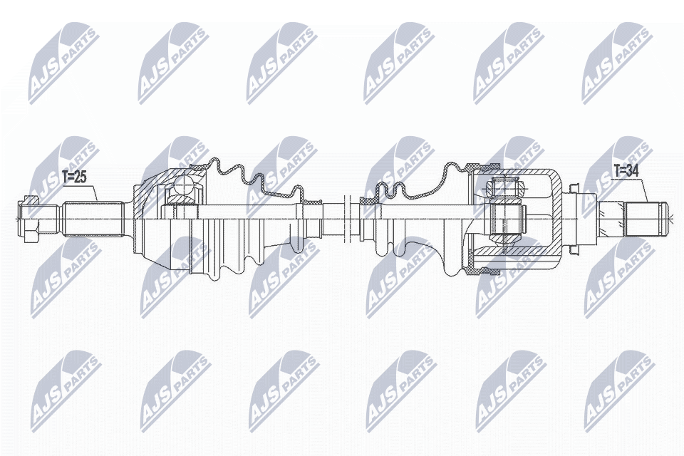 Полуось ford focus iii 1.6ti 10- fiesta 1.0t1.6ti 12- b-max 1.6ti 12- левая NTY NPW-FR-103