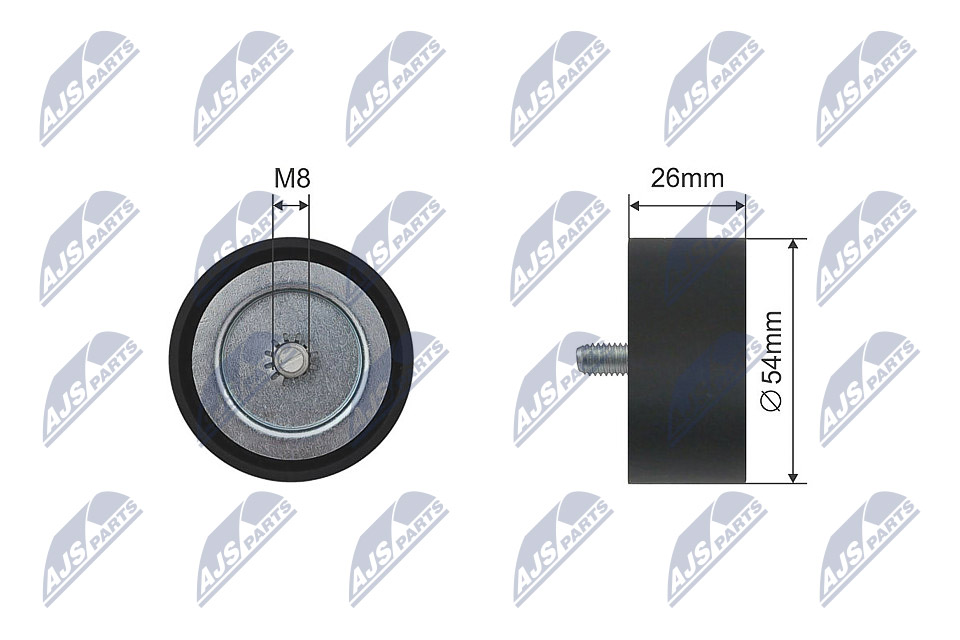 Ролик mercedes sprinter 35-t (b906) sprinter 35-t (b907 b910) sprinter 3-t (b906) sprinter 46 NTY RNK-ME-030