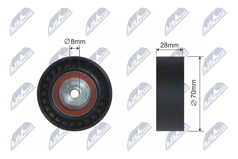 Ролик w amarok crafter 30-35 crafter 30-50 multivan v multivan vi transporter v 1.9d/2.0d 11.00 NTY RNK-VW-005