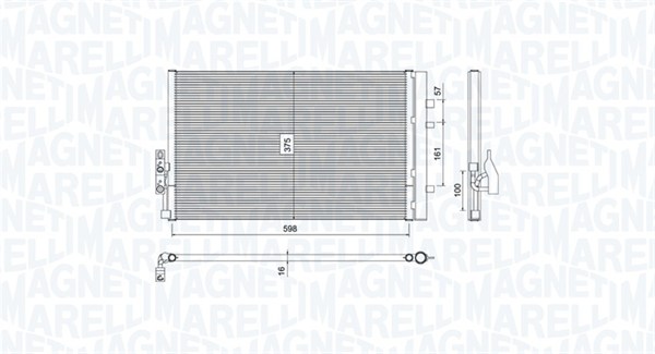 Bc788 радиатор кондиционера bmw x3 f25 (10-) 20dx20ix30dx 35ix 35dx 10/10- MAGNETI MARELLI 350203788000