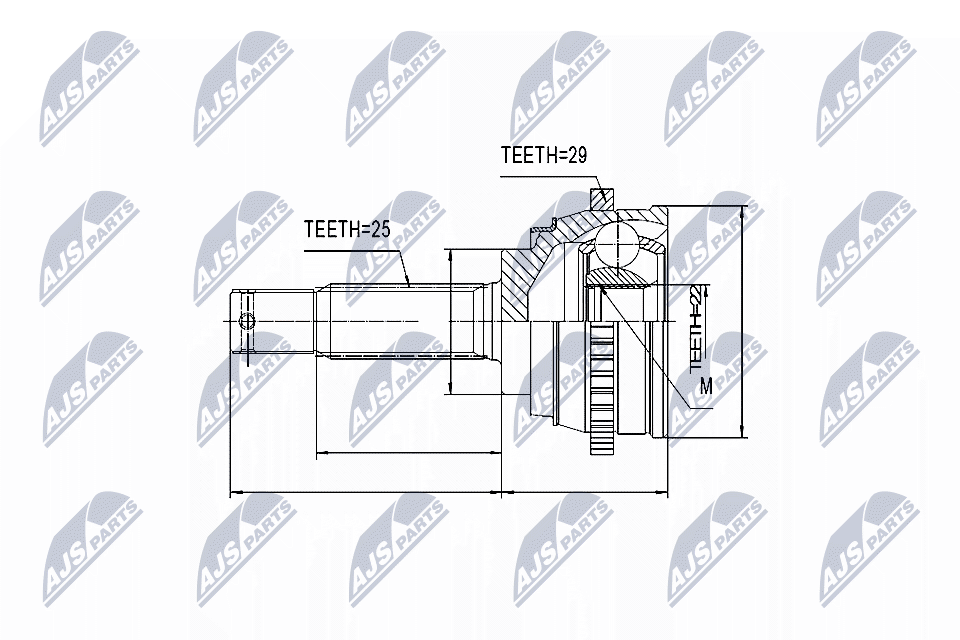 Шрус наружн. к-кт hyundai accent 1.31.5 94-99 /+abs/ NTY NPZ-HY-541