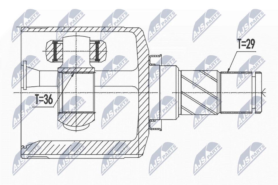 Joint shaft assembly nissan murano z50 02-08 / lewy / NTY NPW-NS-036