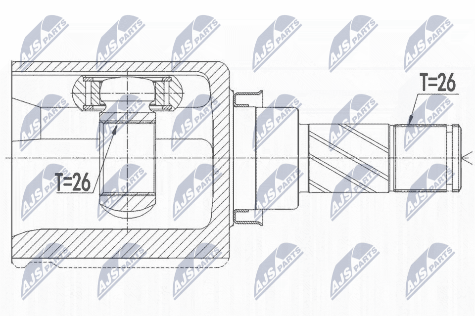 Шрус внутр. к-кт nissan qashqai 1.2dig-t -02.2015 1.5dci 14- juke 1.6dig-t 10- /lewymtm/ NTY NPW-NS-073