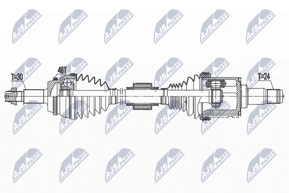 Полуось lexus rx450h 15- передняя левая NTY NPW-TY-161