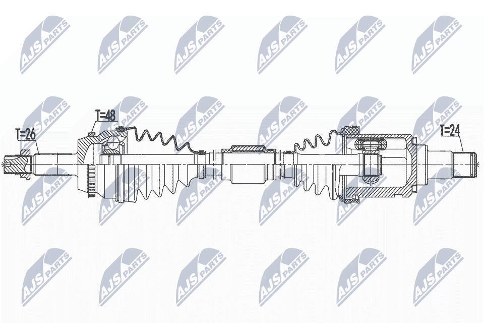Полуось toyota camry 2.5 asv50 11-17 /lewa/ NTY NPW-TY-172