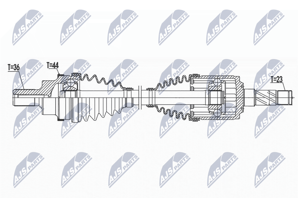 Полуось volvo awd xc60 08- s60ii/v60 10-18 v70iii 07- s80ii 06- /tylnal/p/ NTY NPW-VV-119