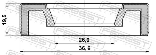 95aay-28360920x сальник датчика фаз газораспределения 26.6x36.6x9.1x19.5 FEBEST 95AAY-28360920X