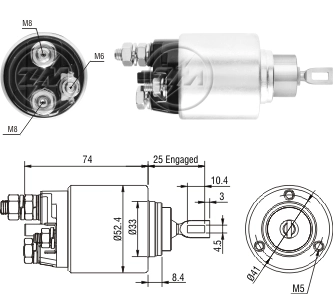Реле втягивающее alfa romeo ZM ZM1381
