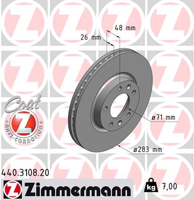 Тормозные диски ZIMMERMANN 440.3108.20