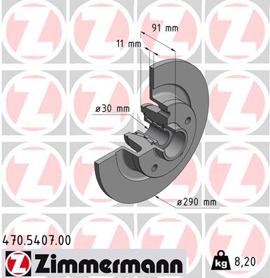 Диск тормозной ZIMMERMANN 470.5407.00