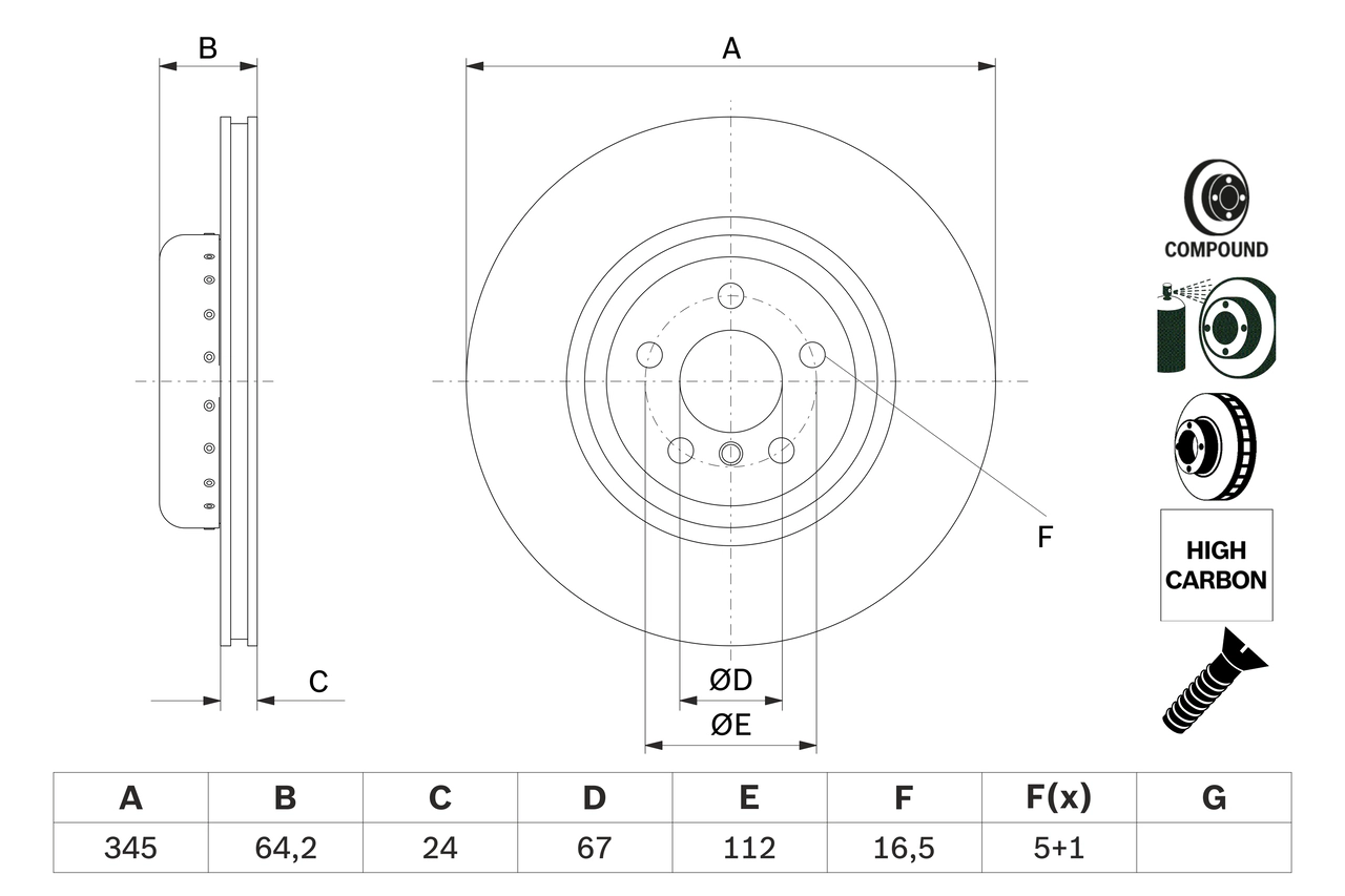 Диск тормозной BOSCH 0986479F61