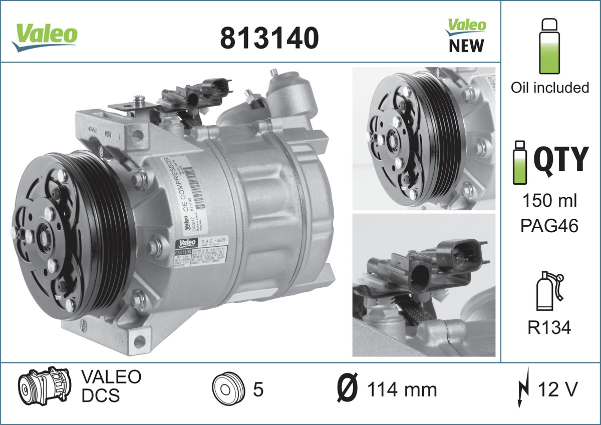 Компрессор кондиционера VALEO 813140