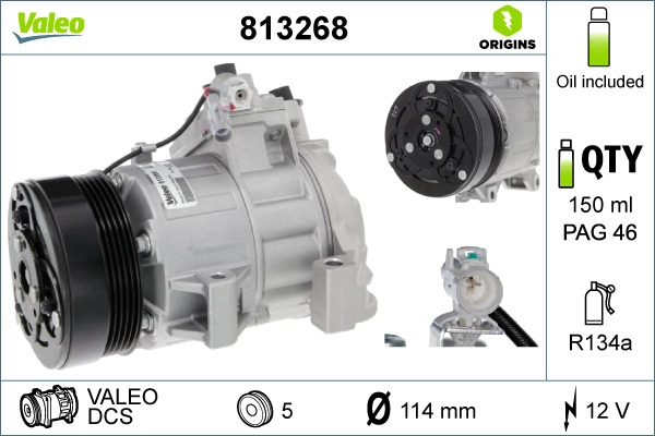 Компрессор кондиционера VALEO 813268