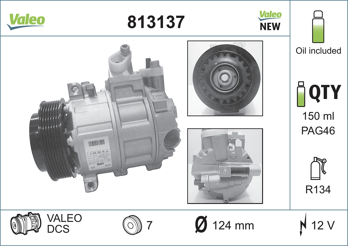 Компрессор кондиционера VALEO 813137