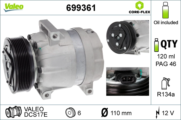 Компрессор кондиционера VALEO 699361