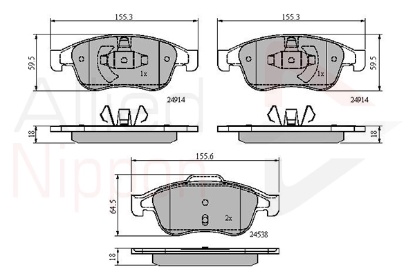 Колодки пер ren megane/coupe/scenic 08-/fluence 05- ALLIED NIPPON ADB01677