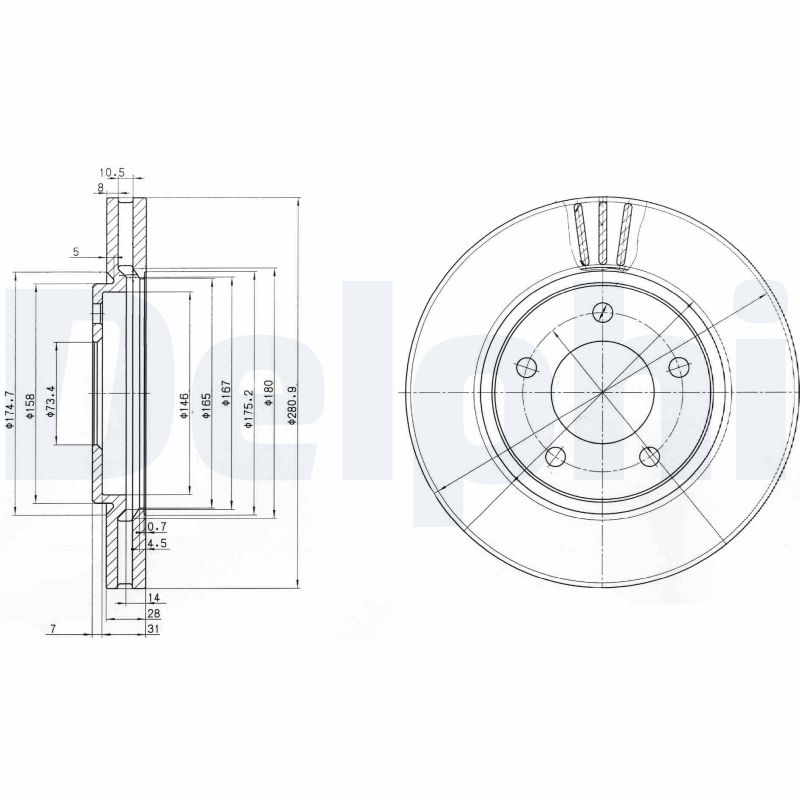 Тормозные диски DELPHI BG3715