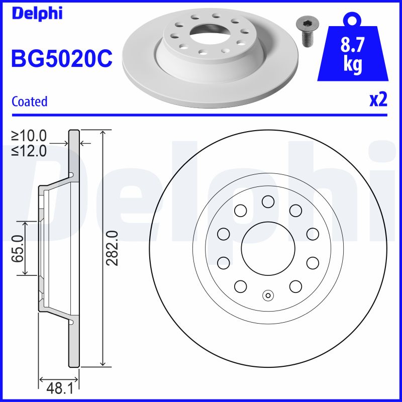 Диск тормозной DELPHI BG5020C