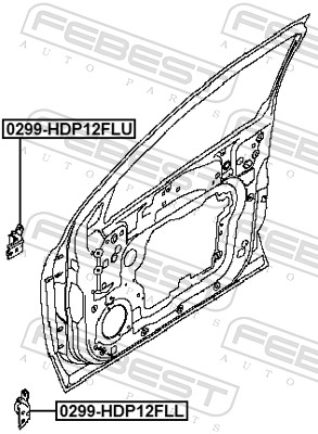 0299-hdp12fll петля передней левой двери нижняя FEBEST 0299-HDP12FLL