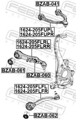 1624-205flrl рычаг передний нижний левый FEBEST 1624-205FLRL