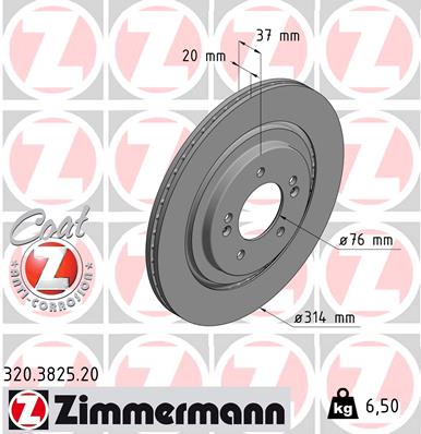 Диск тормозной ZIMMERMANN 320.3825.20