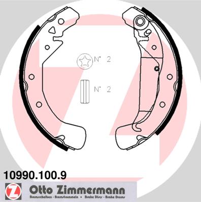 Тормозные колодки задние (барабанные) ZIMMERMANN 10990.100.9