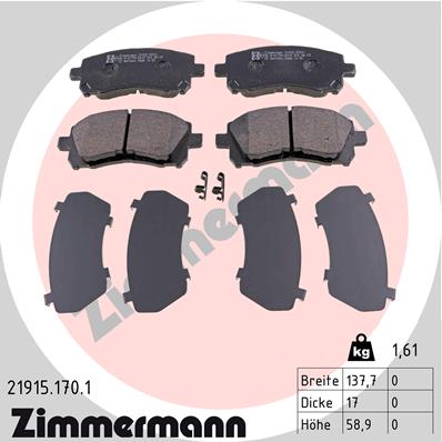 Тормозные колодки ZIMMERMANN 21915.170.1
