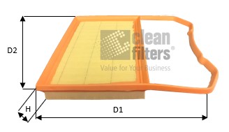 Фильтр воздушный vw polo viup -seat ibiza vi 1.0 oem 04c129620e CLEAN FILTERS MA3491