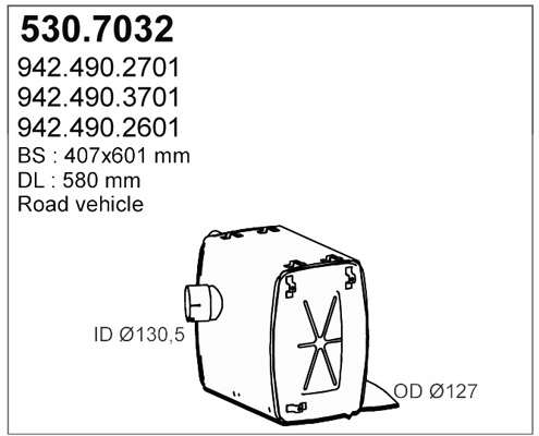530.7032 глушитель основной ASSO 530.7032