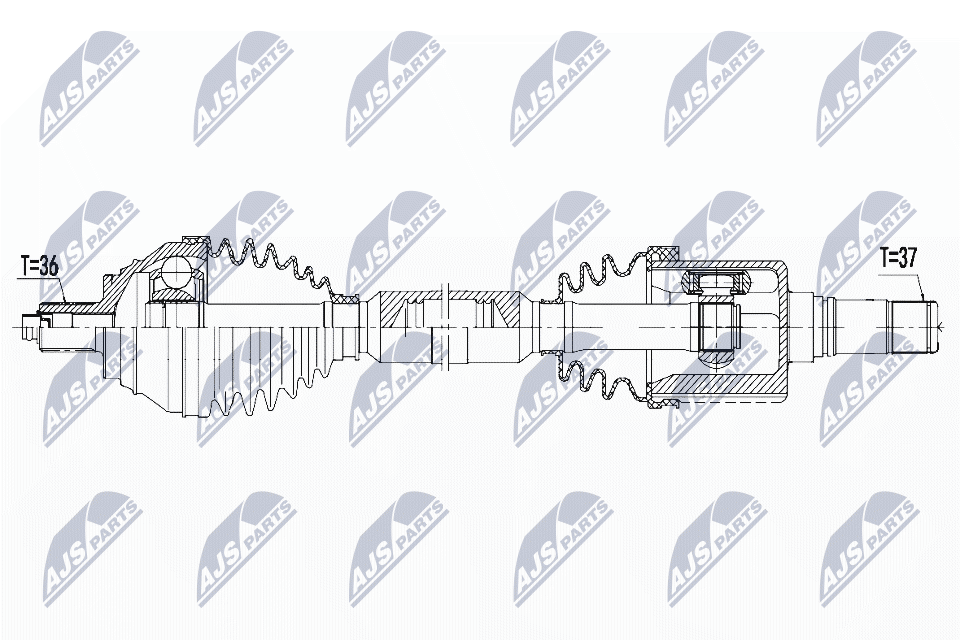 Полуось vw/audi/skoda/seat eng 2.0tdi golf vii 2.0gtd 17- sportvan 16- t-roc 18- skoda octavia rs NTY NPW-VW-083