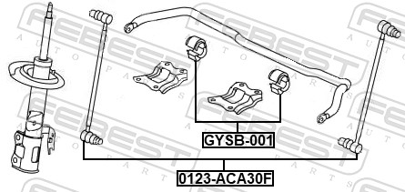 Gysb-001 втулка переднего стабилизатора d24-d25 FEBEST GYSB-001