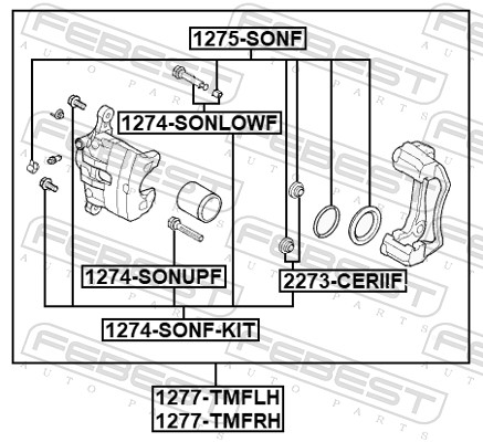 1277-tmflh суппорт тормозной передний левый FEBEST 1277-TMFLH