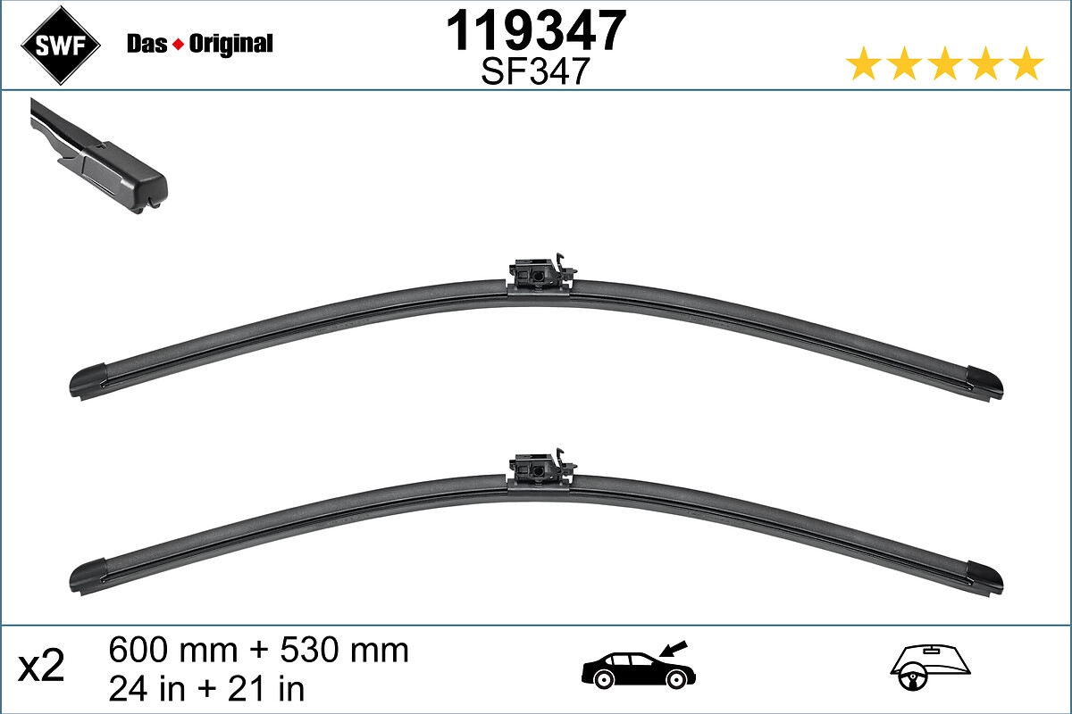 Щетка стеклоочистителя mercedes-benz glb (x247) 19- (600mm+530mm) SWF 119347