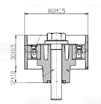 Cm 3077 ролик ремня грм TRIALLI CM 3077