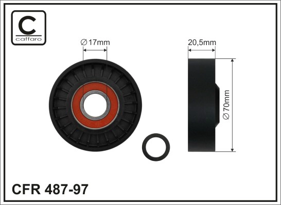 Ролик генератора ford focus volvo c30 s40 v50 2.4-2.5 06-12 (без натяжител 48797 caffaro CAFFARO 487-97