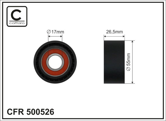 Ролик генератора натяжной psa 1.0-1.2vti +ac - 500526 CAFFARO 500526