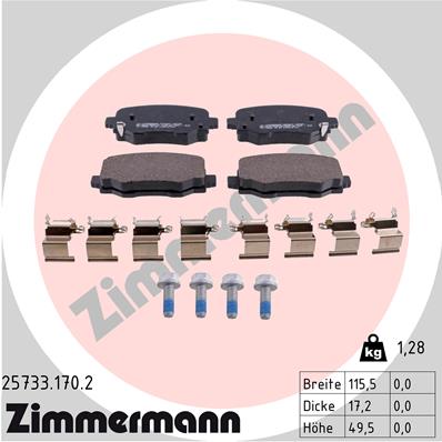 Тормозные колодки ZIMMERMANN 25733.170.2