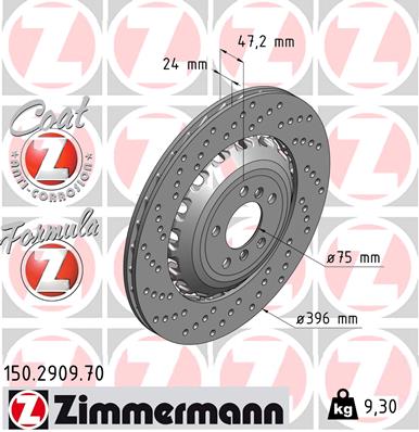 Тормозные диски ZIMMERMANN 150.2909.70