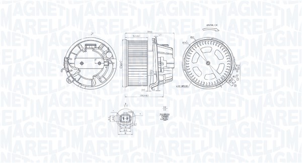 069412240010 мотор вентилятора отопителя (печки) psa 1007 c2 c3 02- MAGNETI MARELLI 069412240010